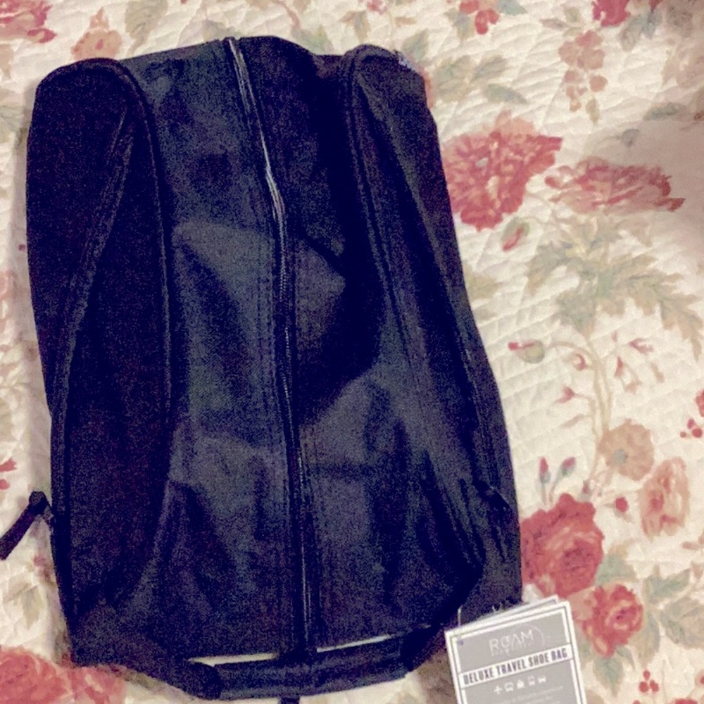 Travel shoe bag, black, one size